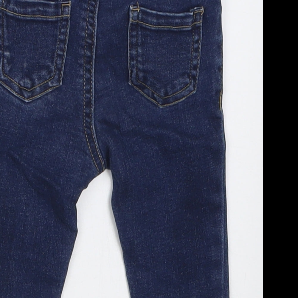 Garanimals Girls Blue  Cotton Capri Jeans Size 6-9 Months  Button