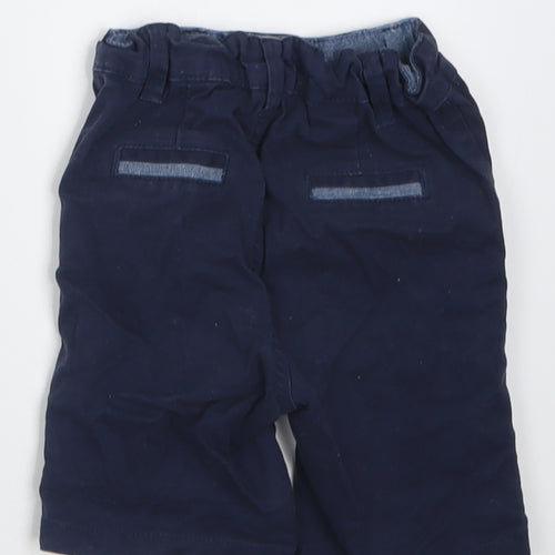 Primark Boys Blue  Cotton Cropped Trousers Size 12-18 Months  Button