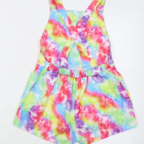 SheIn Girls Multicoloured Tie Dye Polyester Playsuit One-Piece Size 11-12 Years  Button