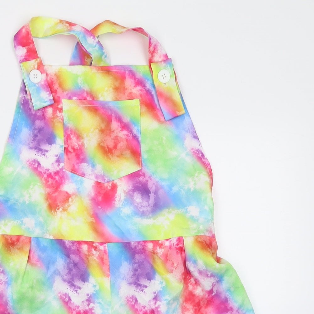 SheIn Girls Multicoloured Tie Dye Polyester Playsuit One-Piece Size 11-12 Years  Button