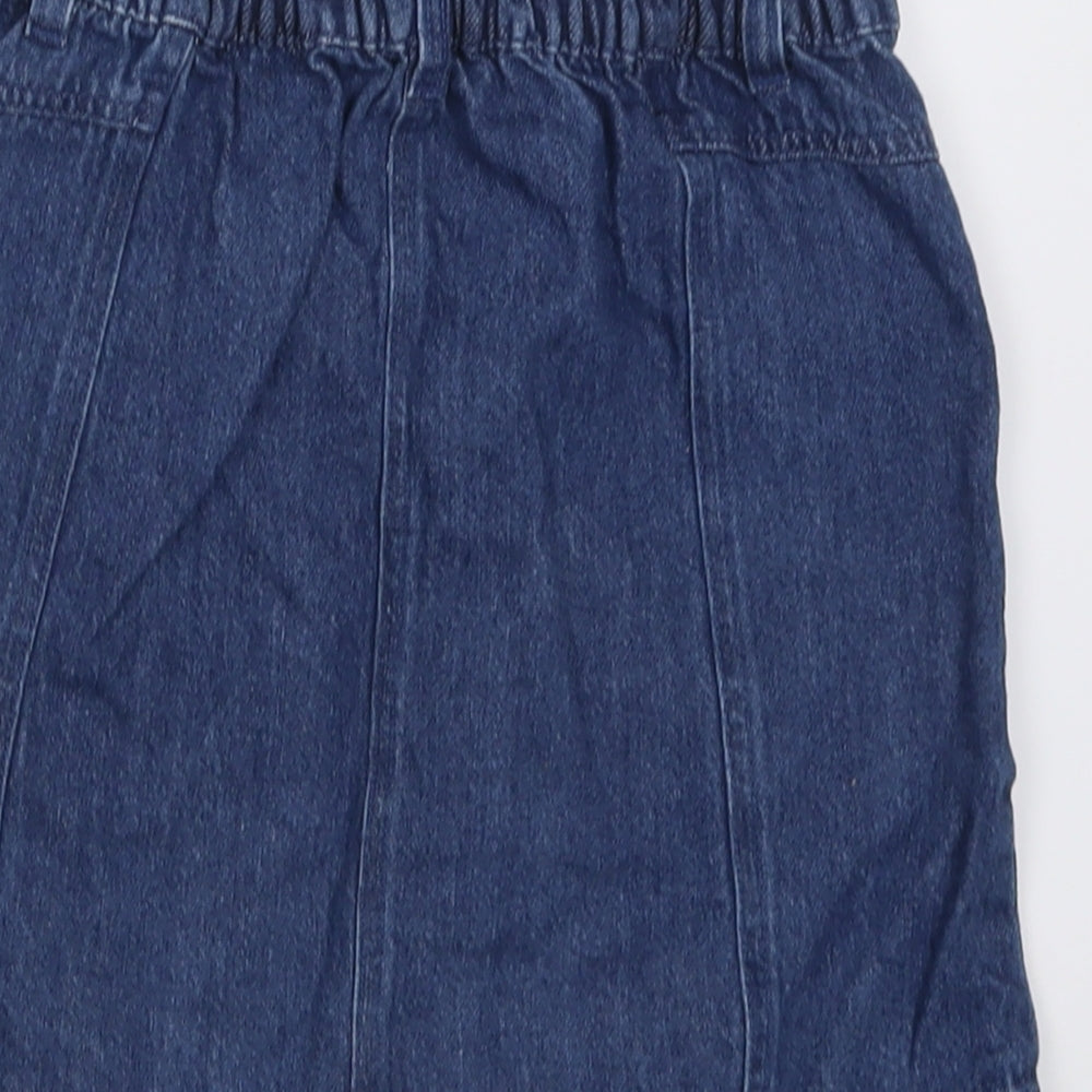 George Girls Blue  Cotton Cargo Skirt Size 11-12 Years  Regular Button