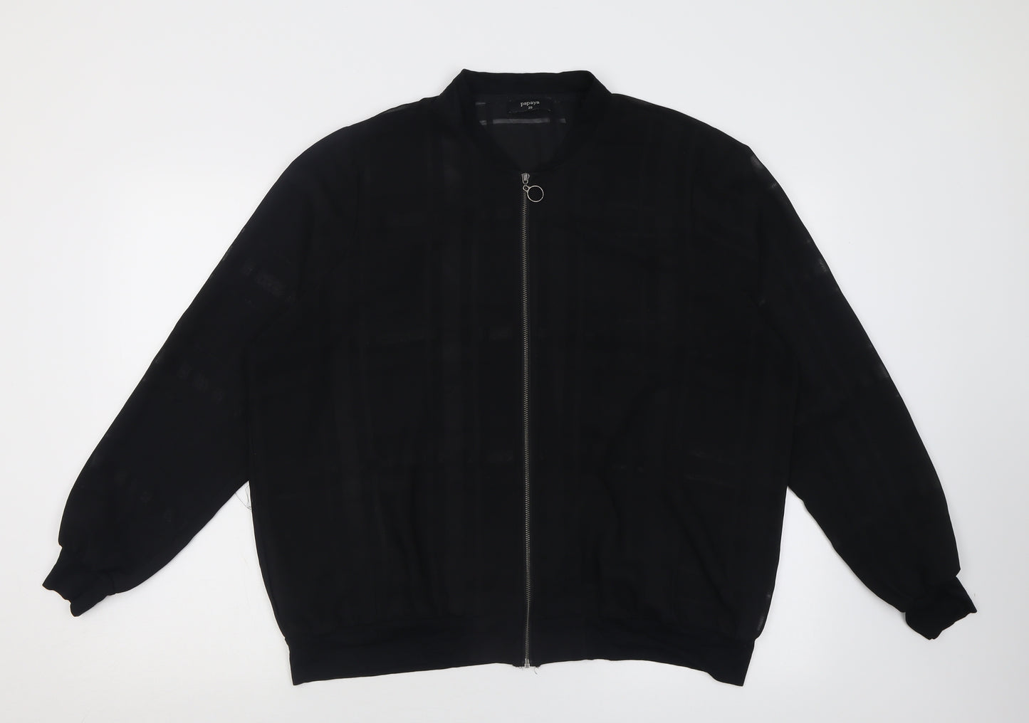 Matalan Womens Black Striped  Jacket  Size 20  Zip