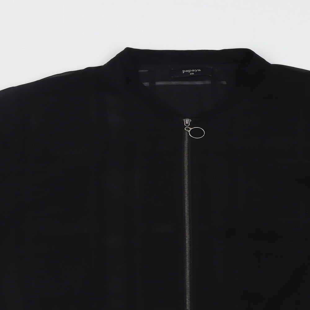 Matalan Womens Black Striped  Jacket  Size 20  Zip