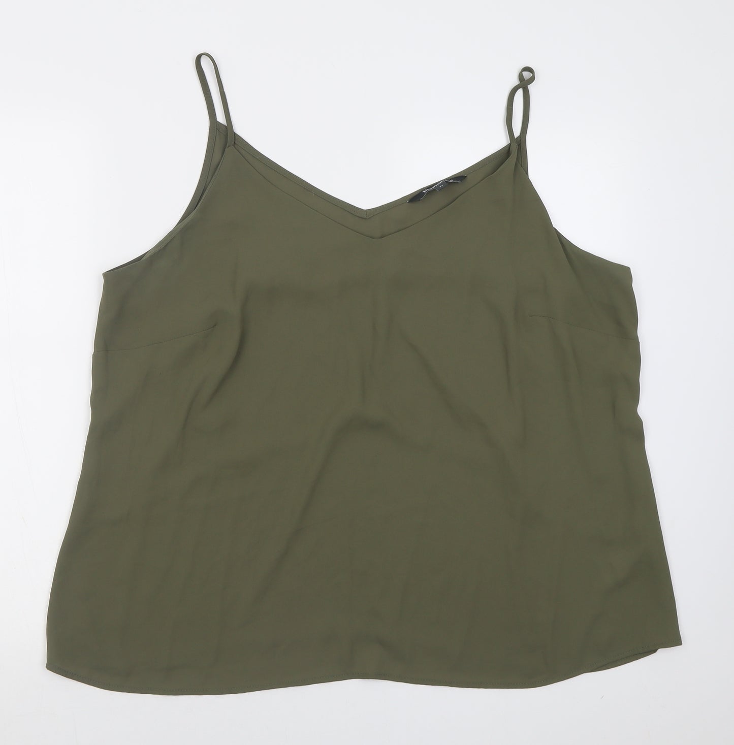 bonmarch Womens Green  Polyester Basic Tank Size 22 V-Neck