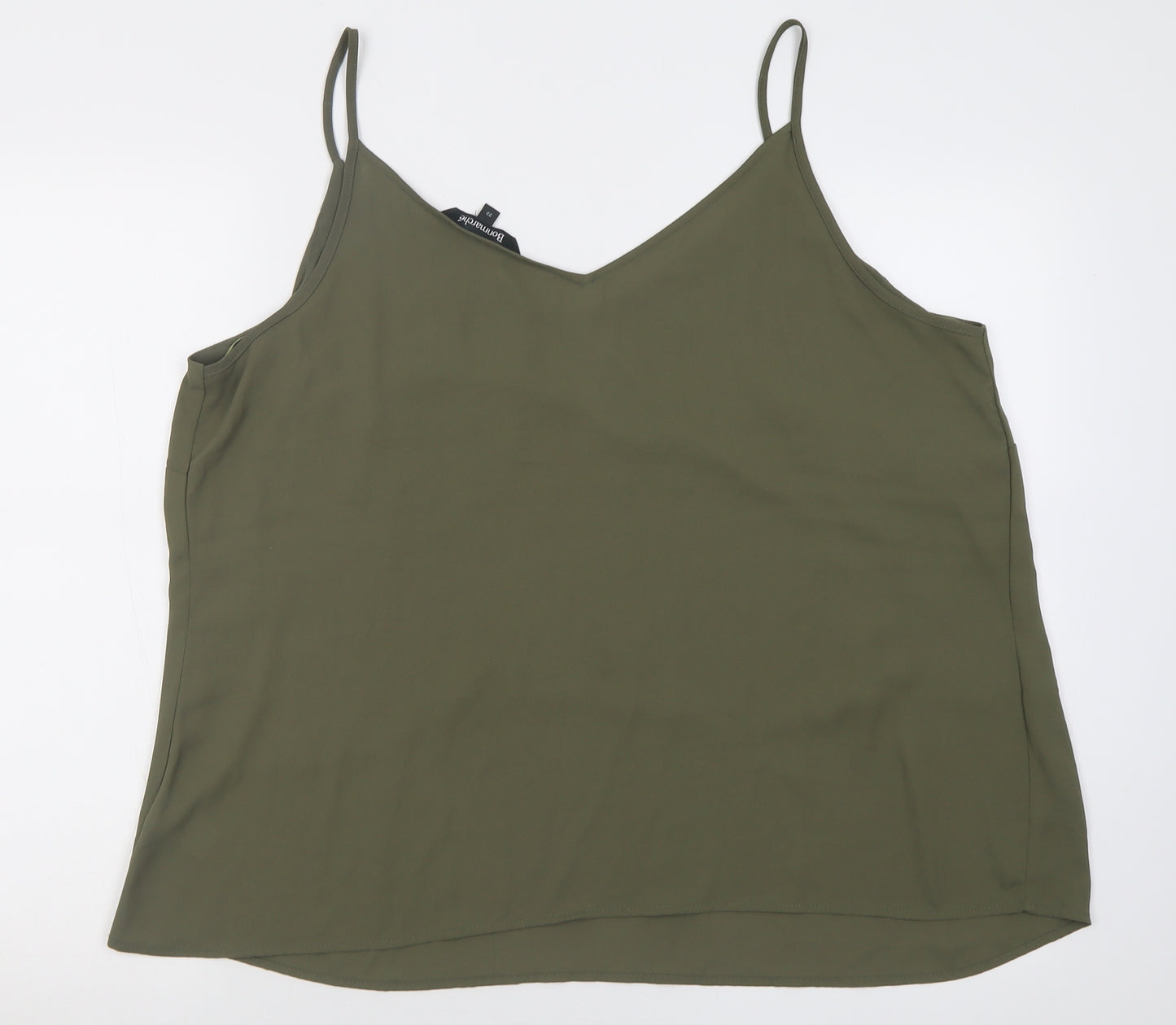 bonmarch Womens Green  Polyester Basic Tank Size 22 V-Neck