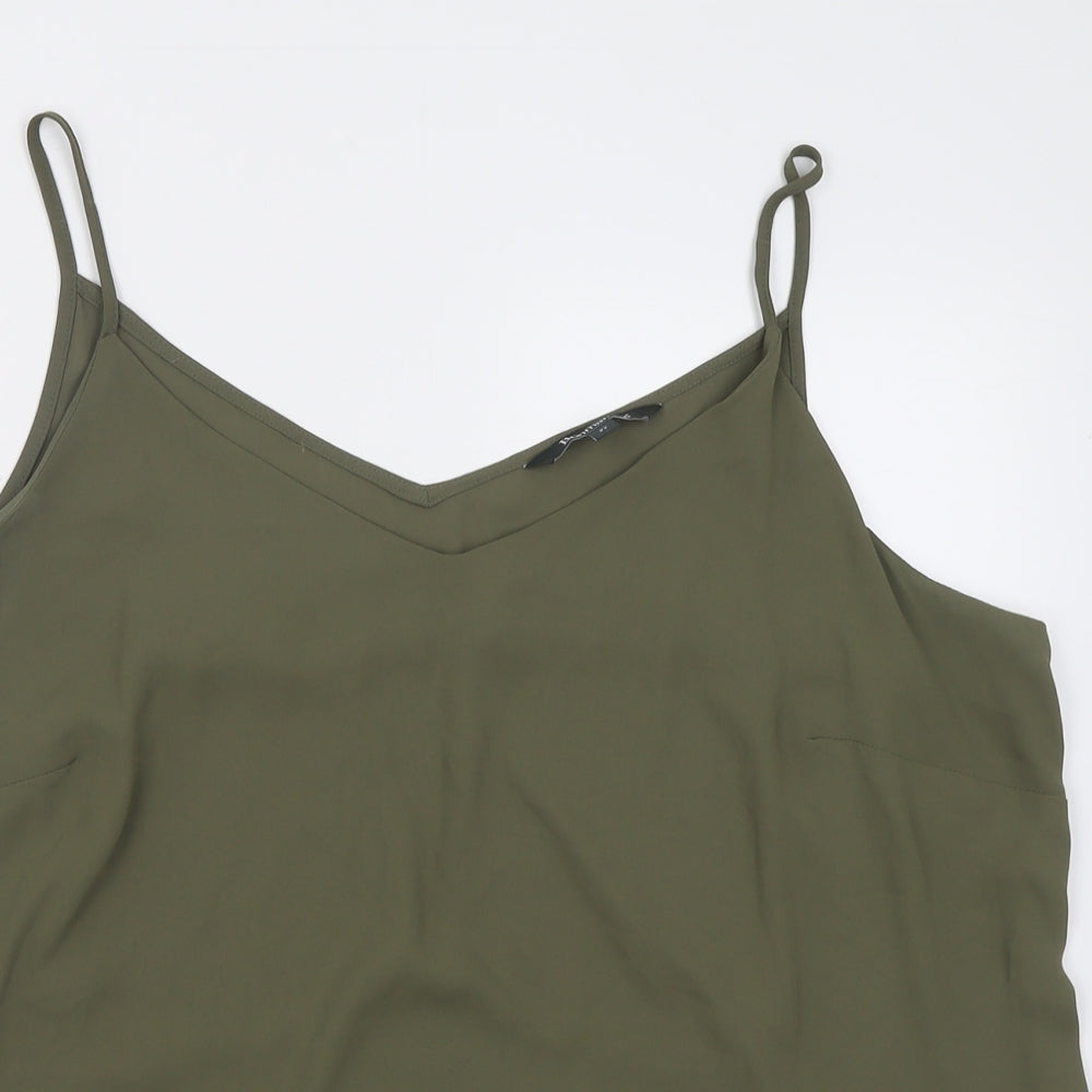 bonmarch Womens Green  Polyester Basic Tank Size 22 V-Neck