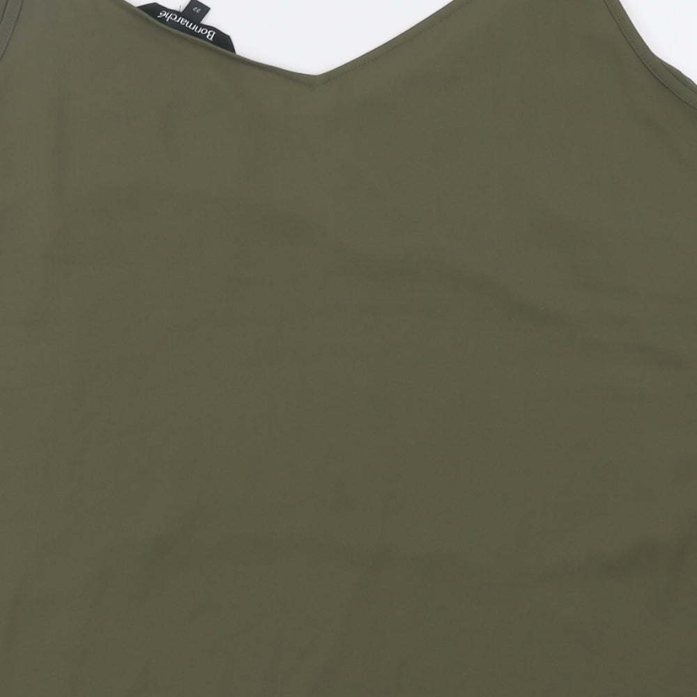 bonmarch Womens Green  Polyester Basic Tank Size 22 V-Neck