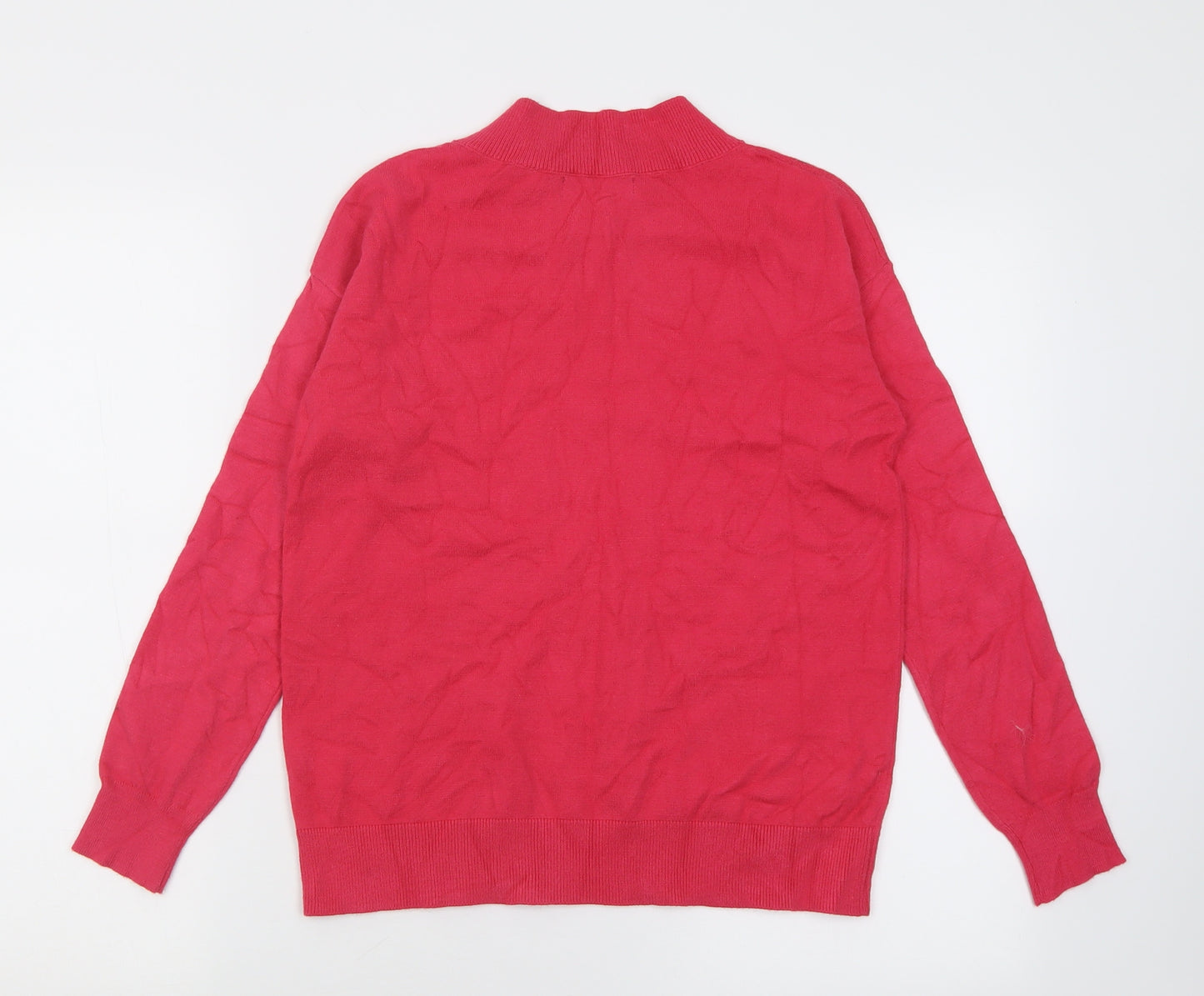 Marks and Spencer Womens Pink V-Neck  Acrylic Pullover Jumper Size XS