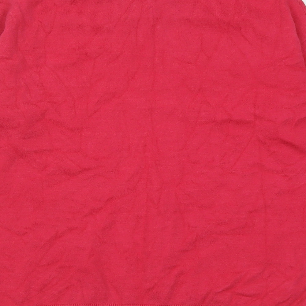 Marks and Spencer Womens Pink V-Neck  Acrylic Pullover Jumper Size XS