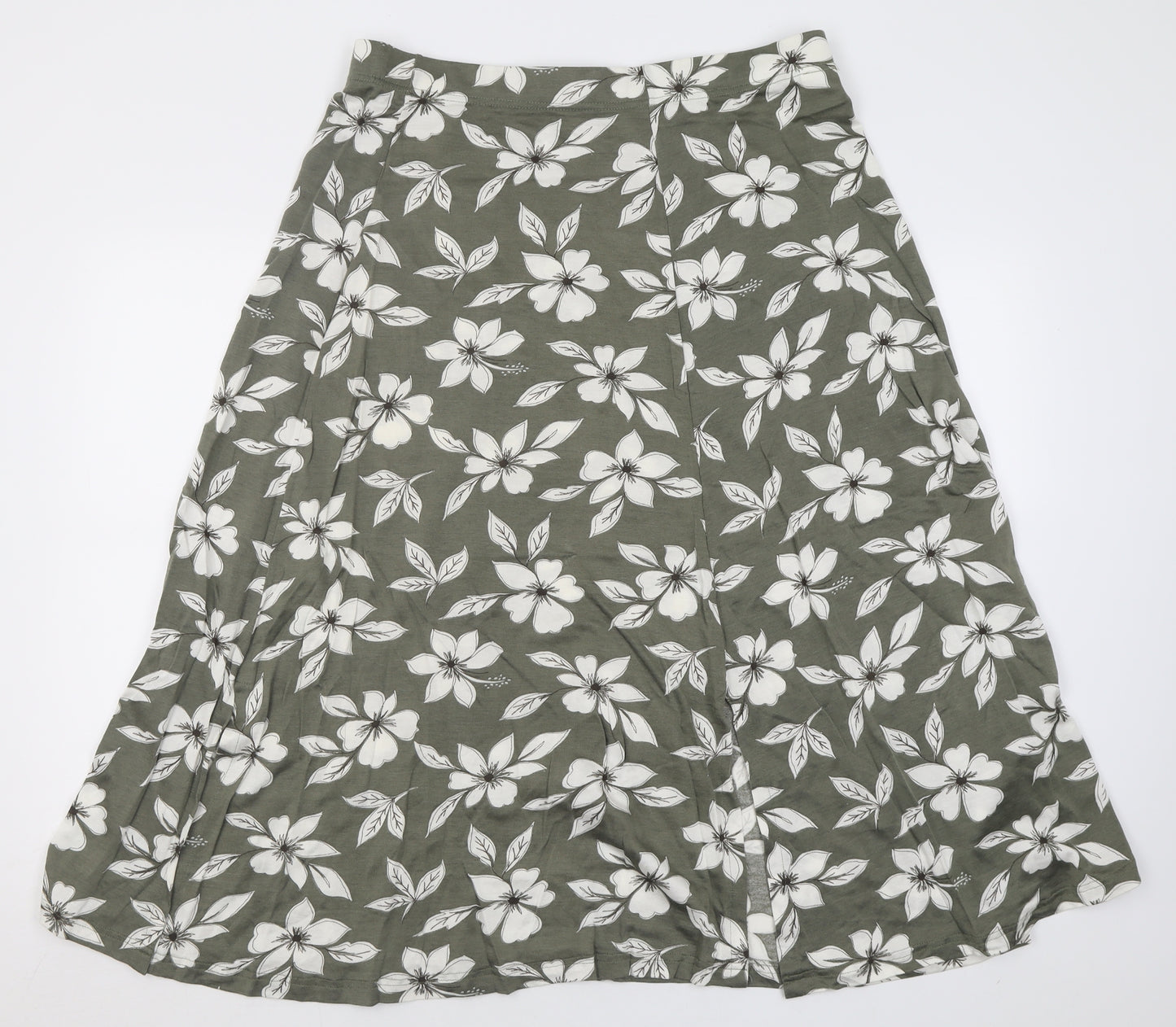 Country Casuals Womens Green Floral Viscose A-Line Skirt Size 16