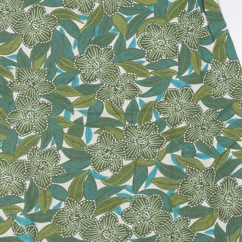 Marks and Spencer Womens Green Geometric Viscose A-Line Skirt Size 20