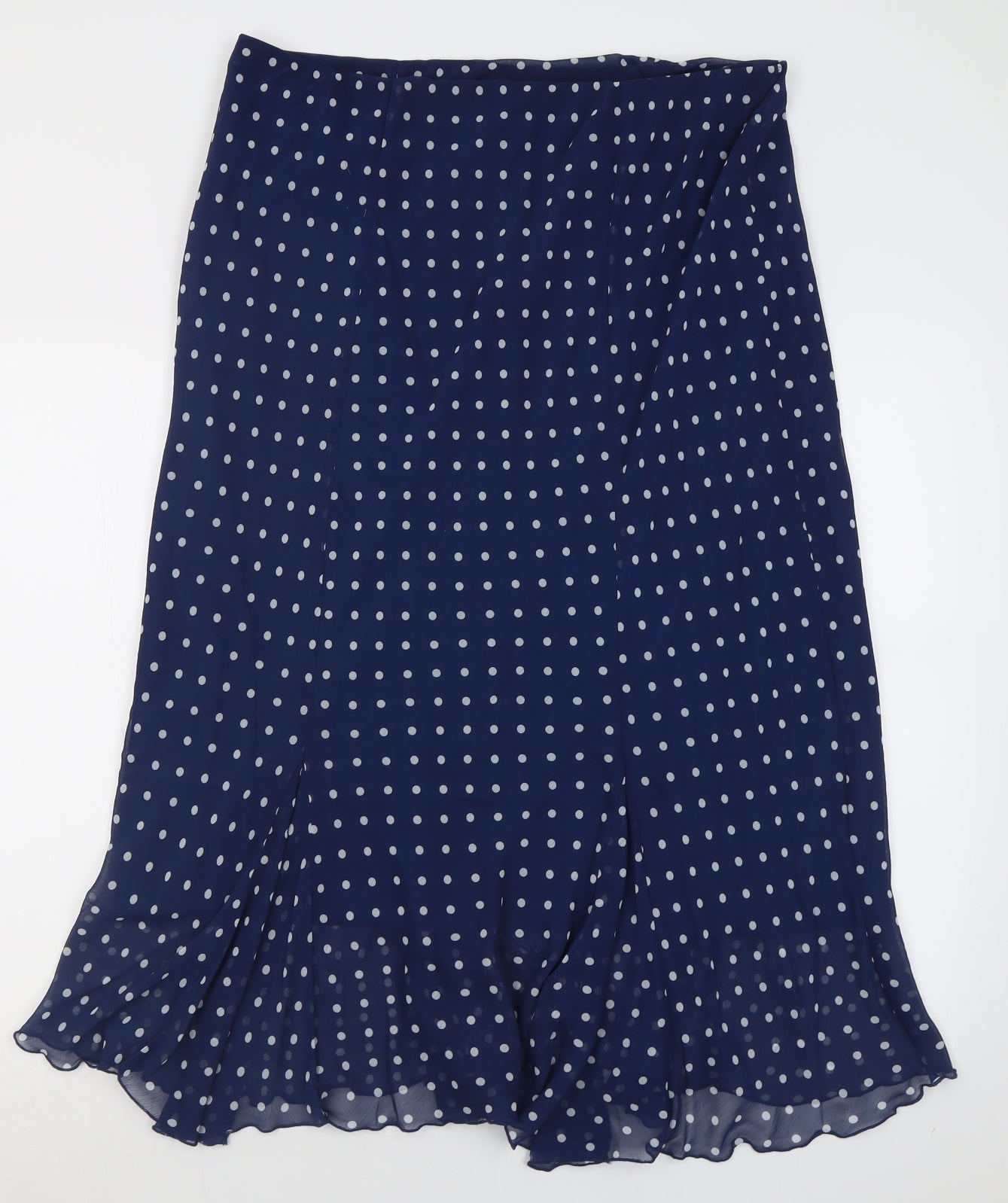 Joanna Hope Womens Blue Polka Dot Polyester A-Line Skirt Size 20