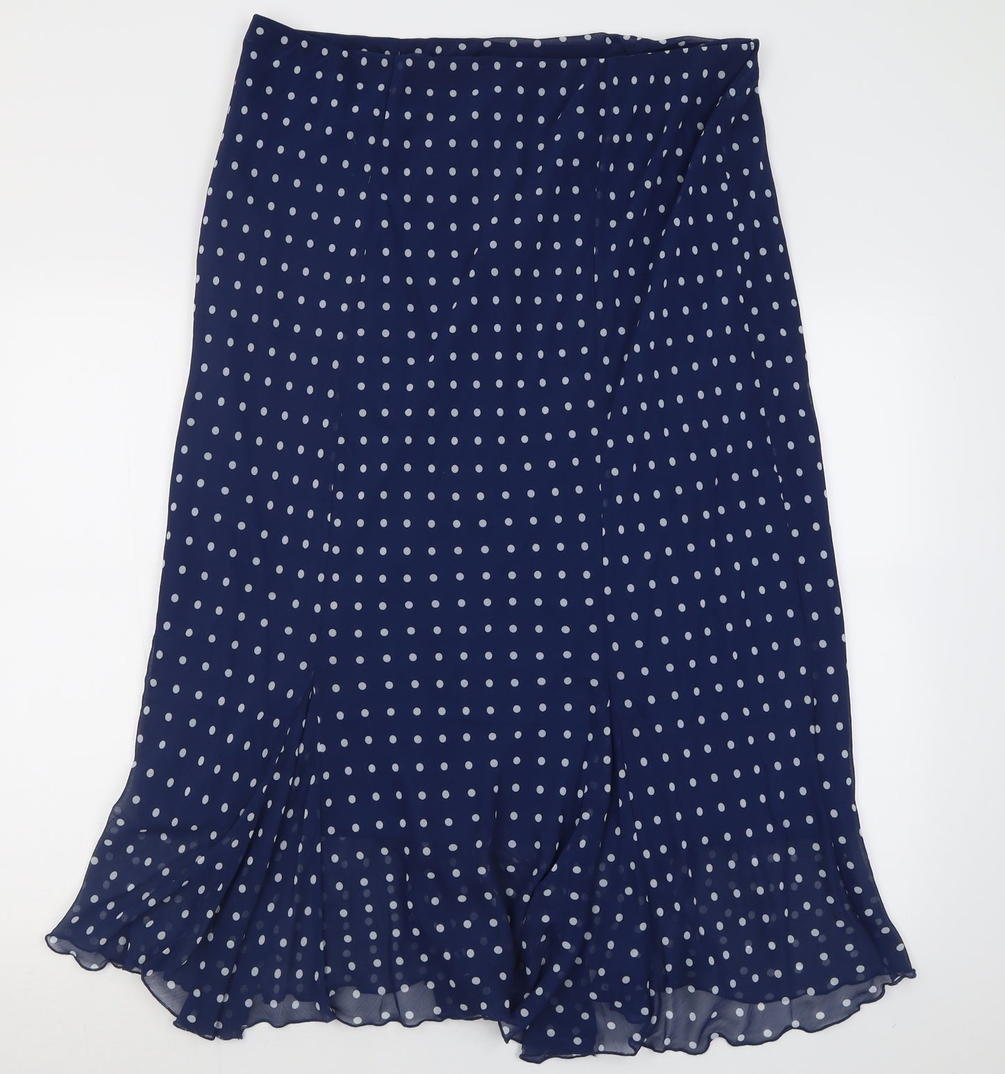 Joanna Hope Womens Blue Polka Dot Polyester A-Line Skirt Size 20