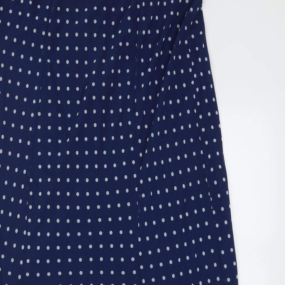 Joanna Hope Womens Blue Polka Dot Polyester A-Line Skirt Size 20