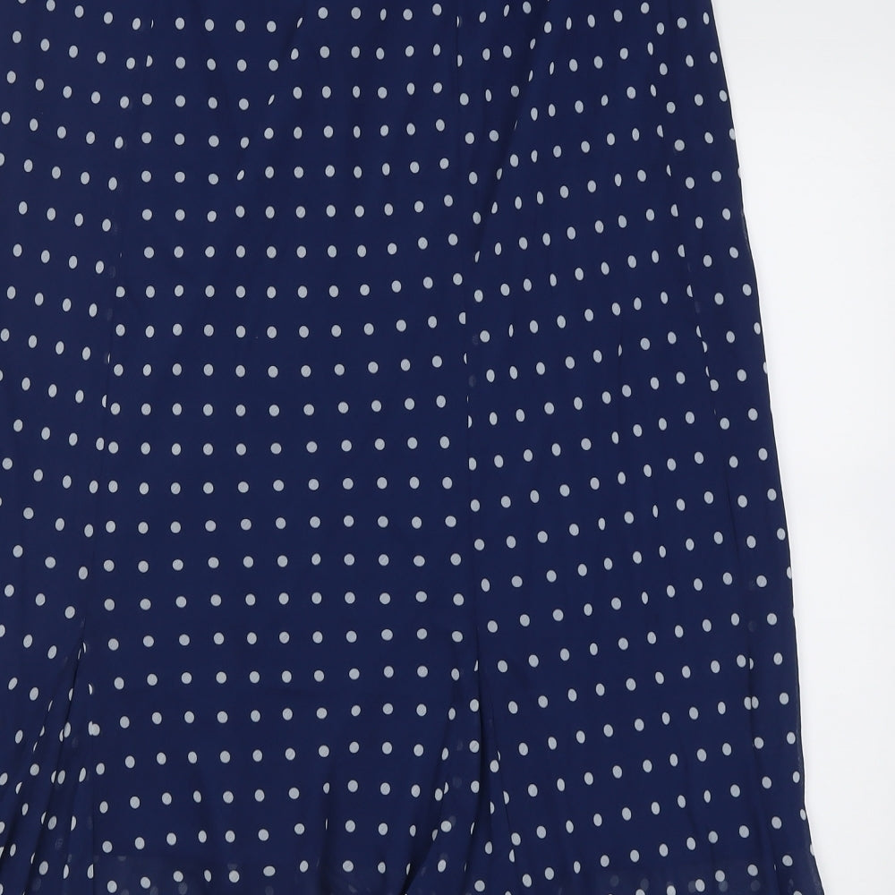 Joanna Hope Womens Blue Polka Dot Polyester A-Line Skirt Size 20