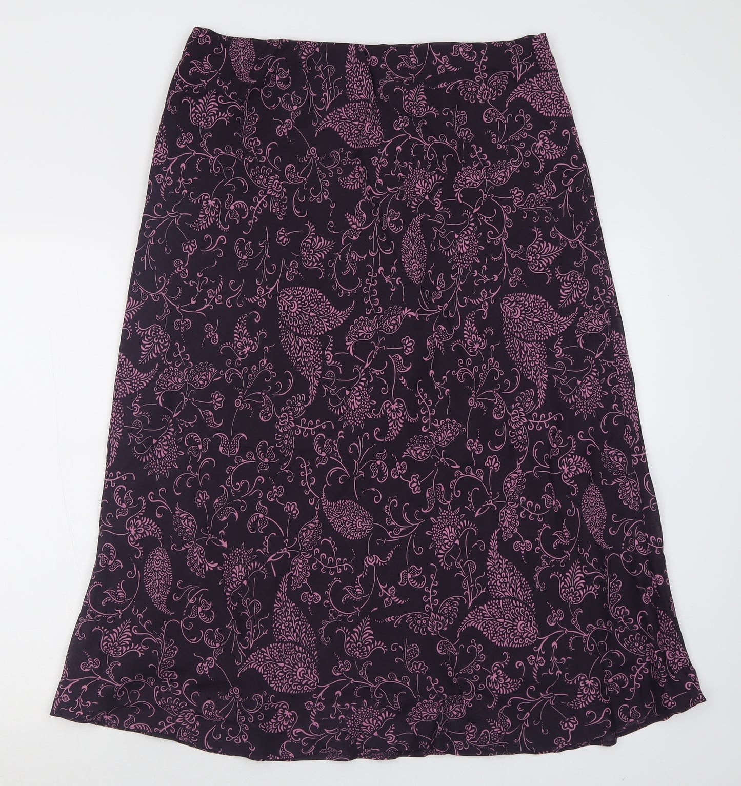 Classics Womens Purple Geometric Polyester A-Line Skirt Size 18