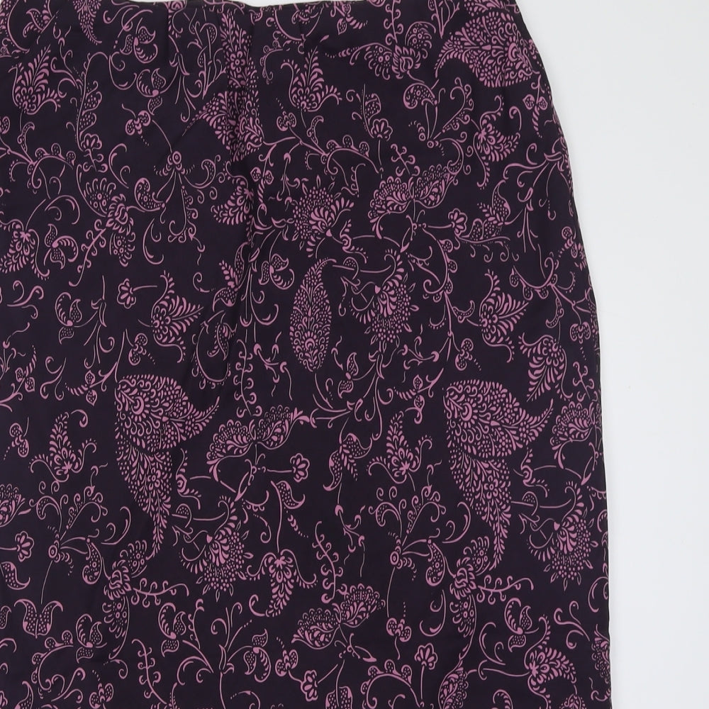 Classics Womens Purple Geometric Polyester A-Line Skirt Size 18