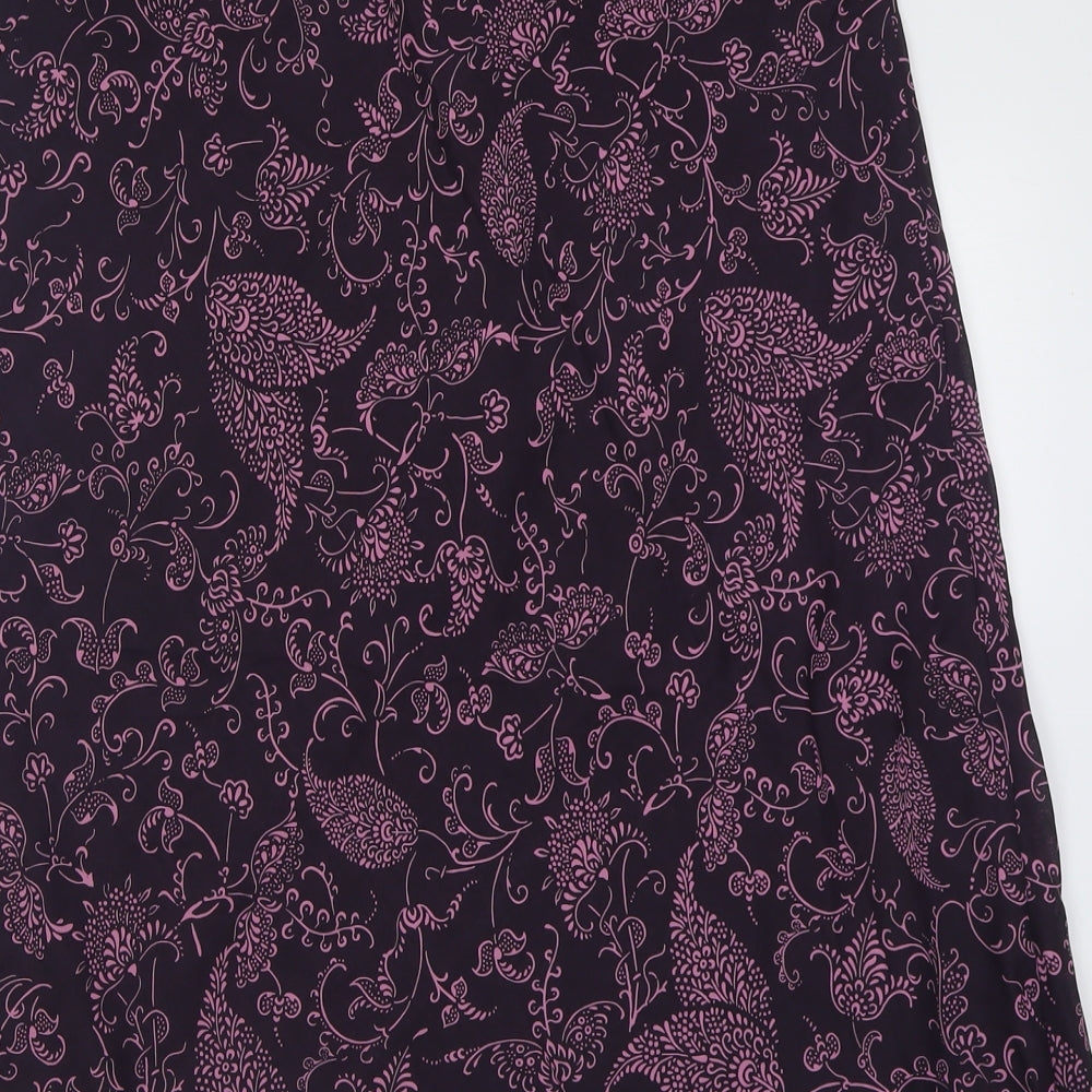 Classics Womens Purple Geometric Polyester A-Line Skirt Size 18