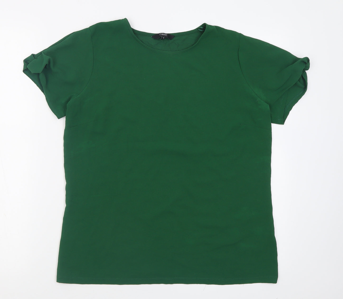 NEXT Womens Green  Polyester Basic T-Shirt Size 14 Crew Neck