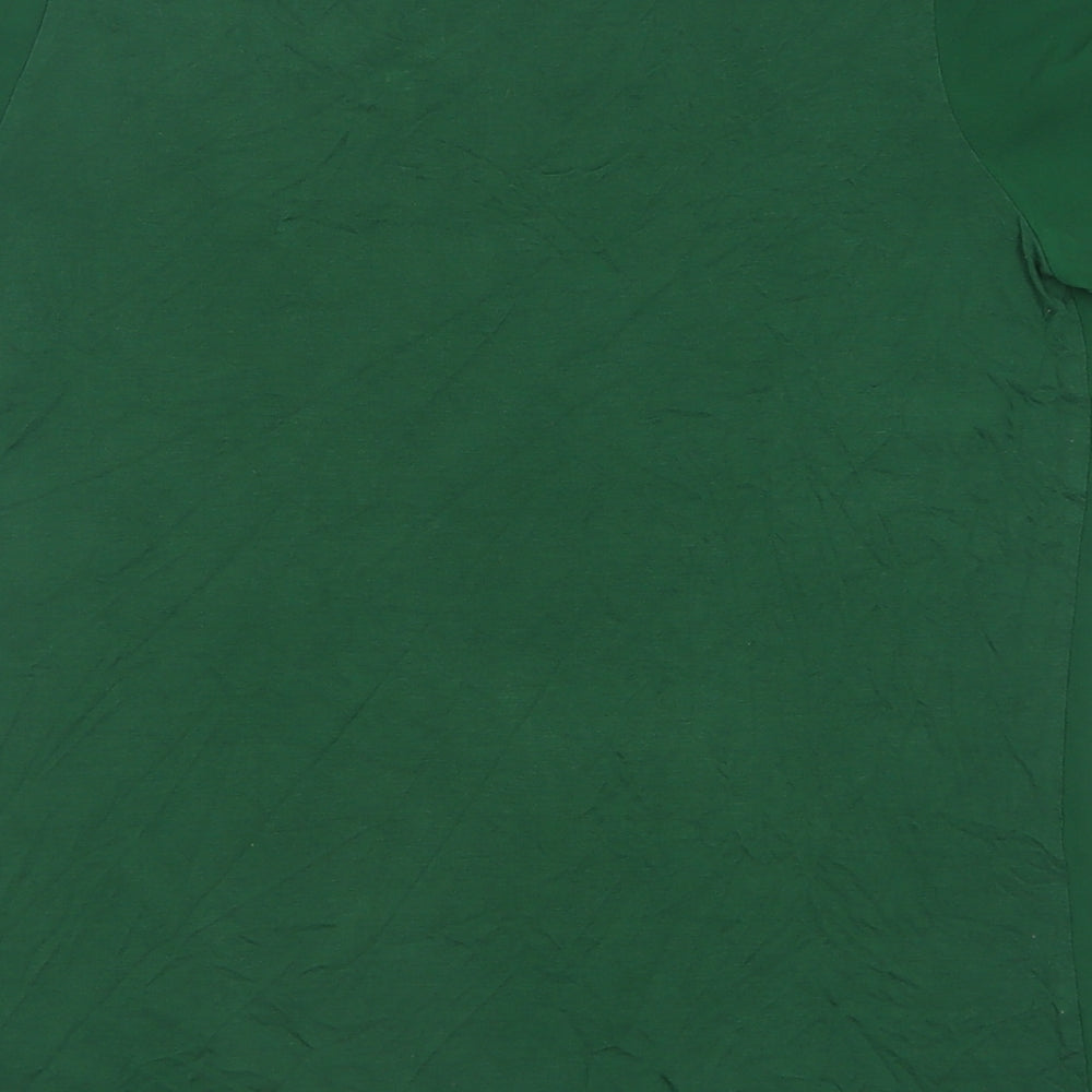 NEXT Womens Green  Polyester Basic T-Shirt Size 14 Crew Neck