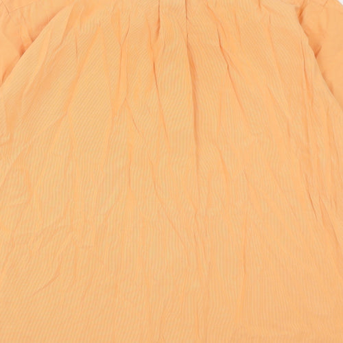 Marks and Spencer Mens Orange  Polyester  Button-Up Size 17 Collared Button