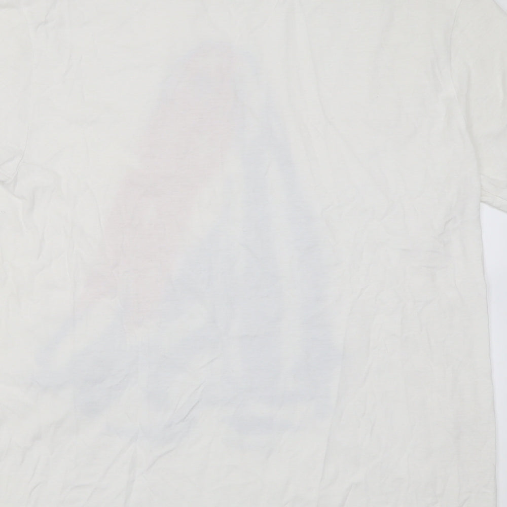 Converse Mens White  Cotton  T-Shirt Size S Crew Neck