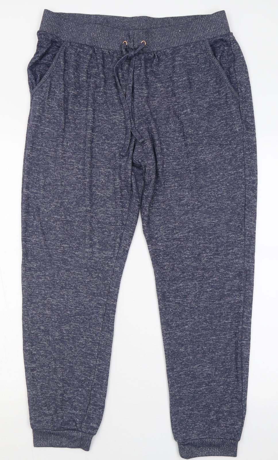 Papaya Womens Blue  Polyester Jogger Trousers Size L L29 in Regular Tie