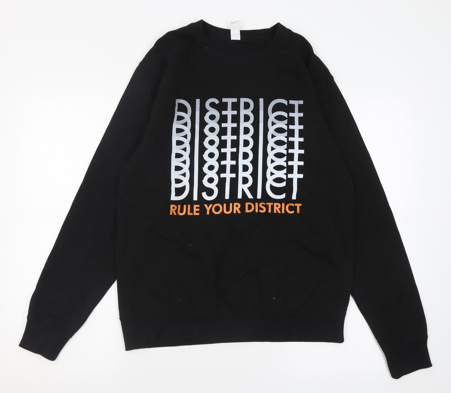 Just Hoods Mens Black  Cotton Pullover Sweatshirt Size M   - rule your district