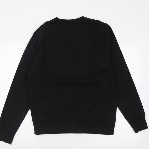 Just Hoods Mens Black  Cotton Pullover Sweatshirt Size M   - rule your district