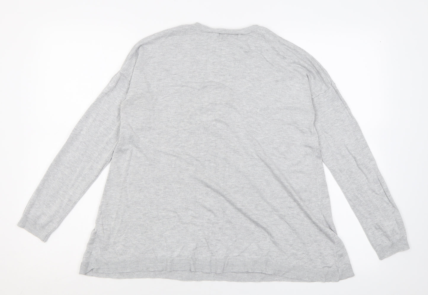 Atmosphere Womens Grey Crew Neck  Viscose Pullover Jumper Size 14