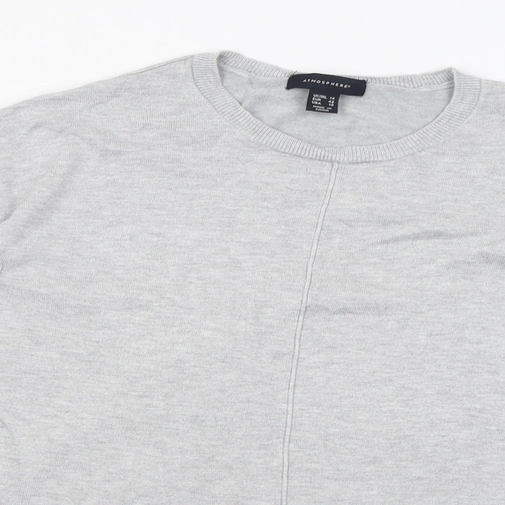 Atmosphere Womens Grey Crew Neck  Viscose Pullover Jumper Size 14