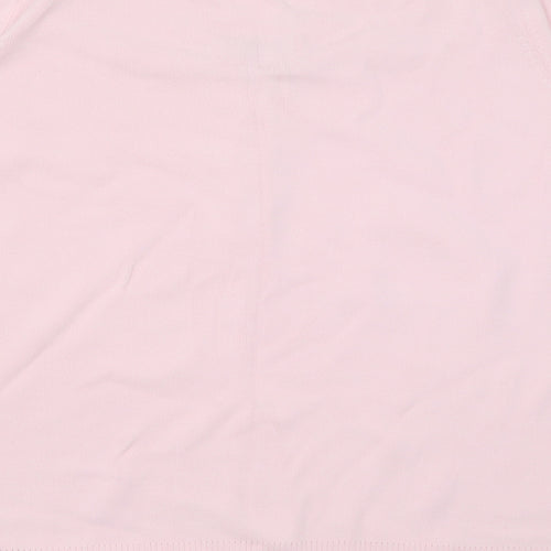 Laura D Womens Pink  Viscose Basic T-Shirt Size S V-Neck