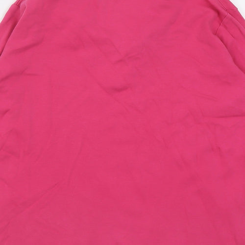 EWM Womens Pink Polka Dot Cotton Basic Polo Size 14 V-Neck