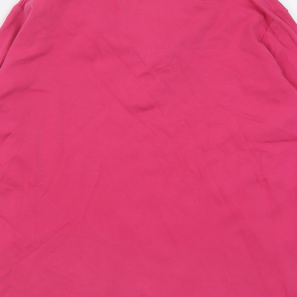 EWM Womens Pink Polka Dot Cotton Basic Polo Size 14 V-Neck
