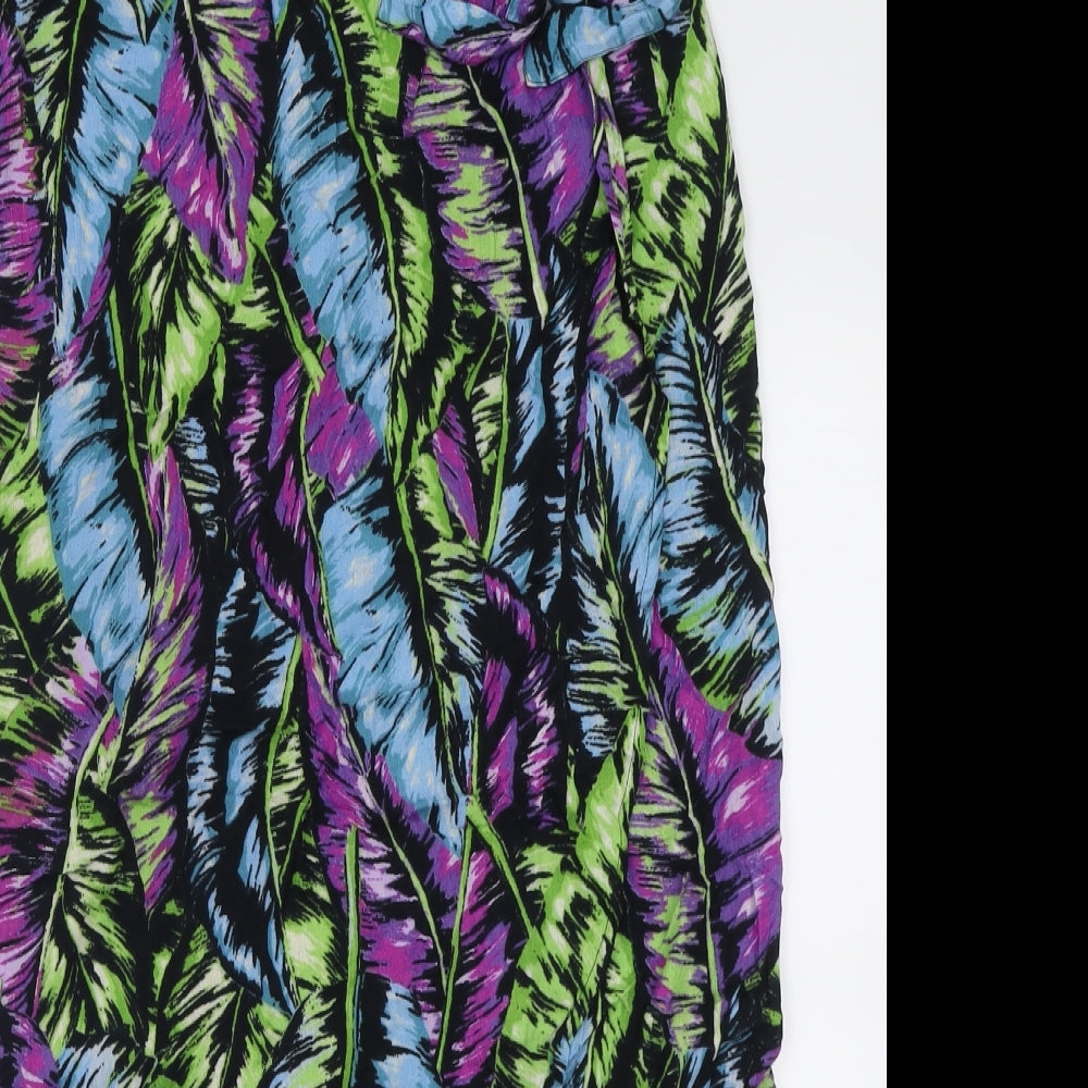 George Womens Multicoloured Geometric Viscose Wrap Skirt Size 18   Tie