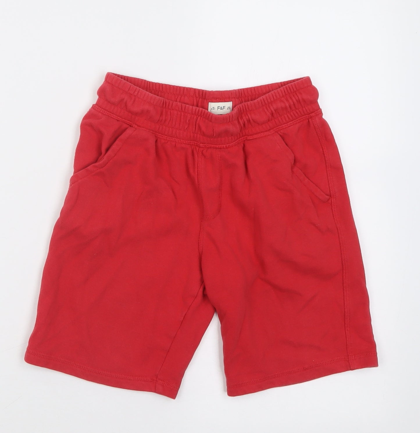 F&F Boys Red  Cotton Sweat Shorts Size 8-9 Years  Regular