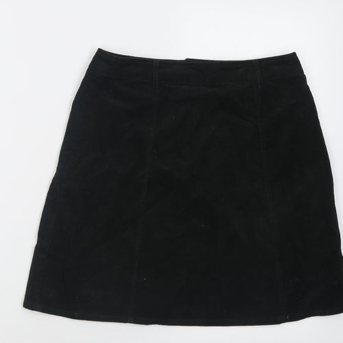 Oasis Womens Green  Cotton A-Line Skirt Size 10   Button