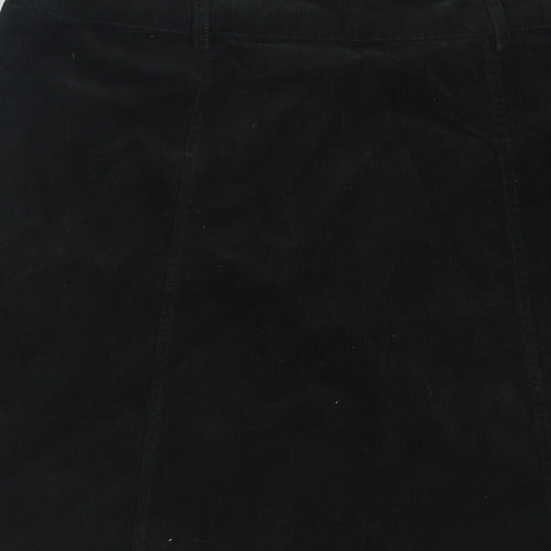 Oasis Womens Green  Cotton A-Line Skirt Size 10   Button