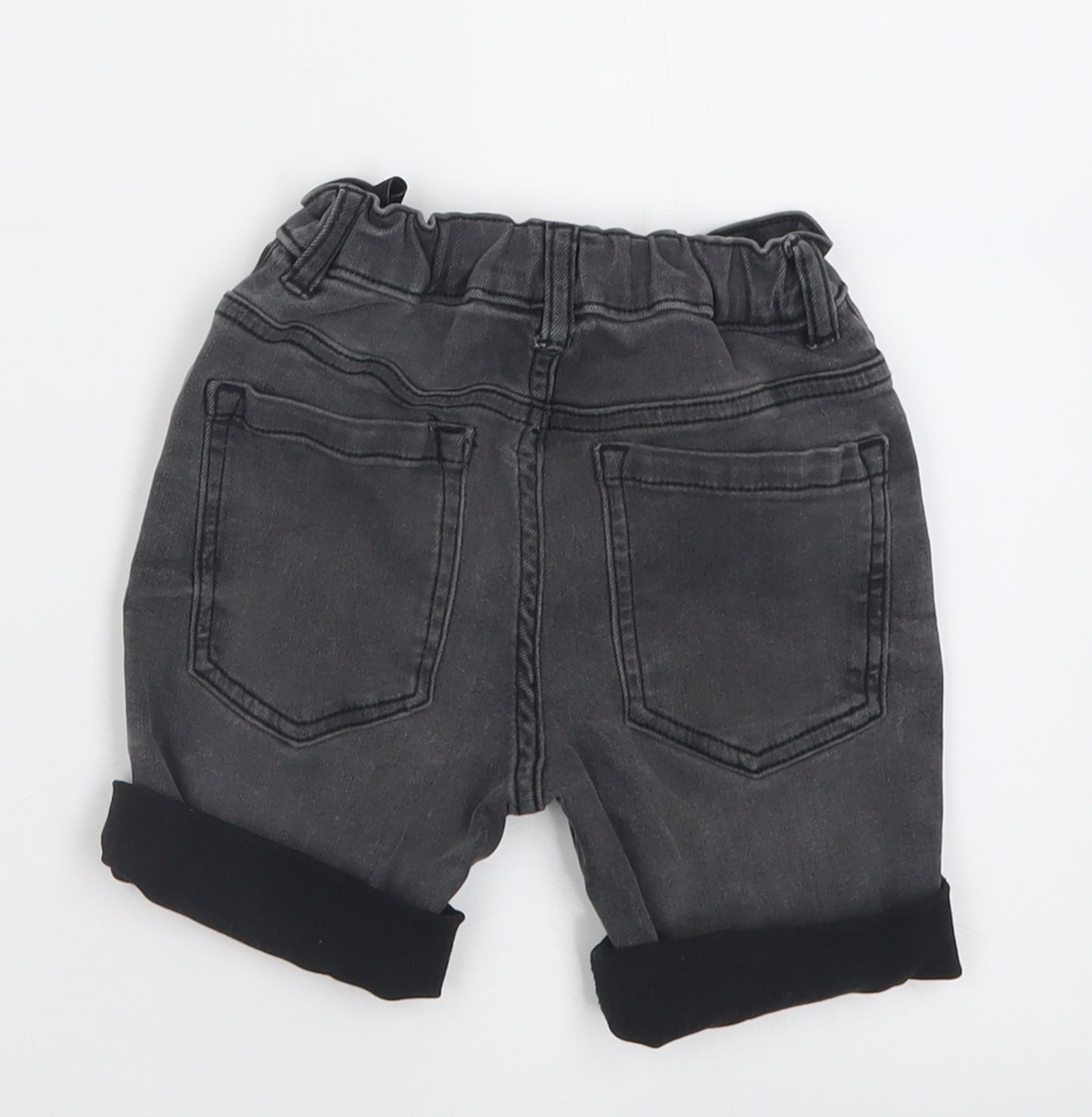 TU Boys Grey  Cotton Bermuda Shorts Size 7 Years  Regular Buckle