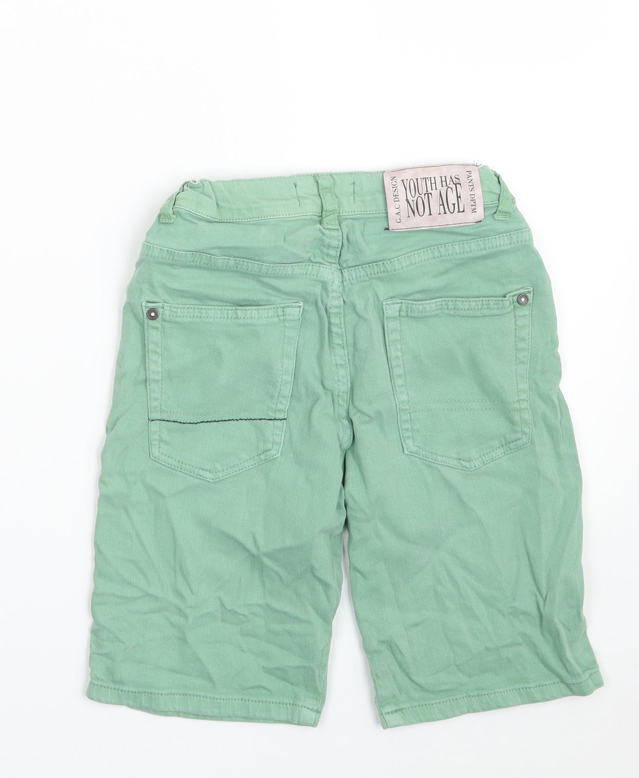 Zara Boys Green  Cotton Bermuda Shorts Size 9 Years  Slim Zip