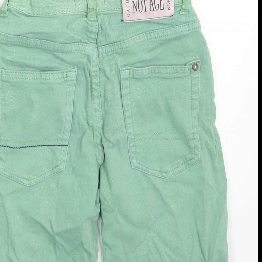 Zara Boys Green  Cotton Bermuda Shorts Size 9 Years  Slim Zip