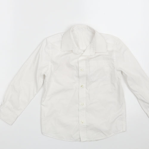 F&F Boys White  Polyester Basic Button-Up Size 5-6 Years Collared Button