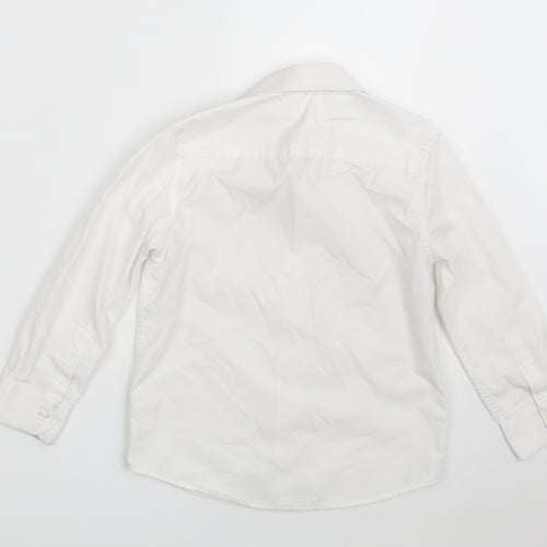 F&F Boys White  Polyester Basic Button-Up Size 5-6 Years Collared Button