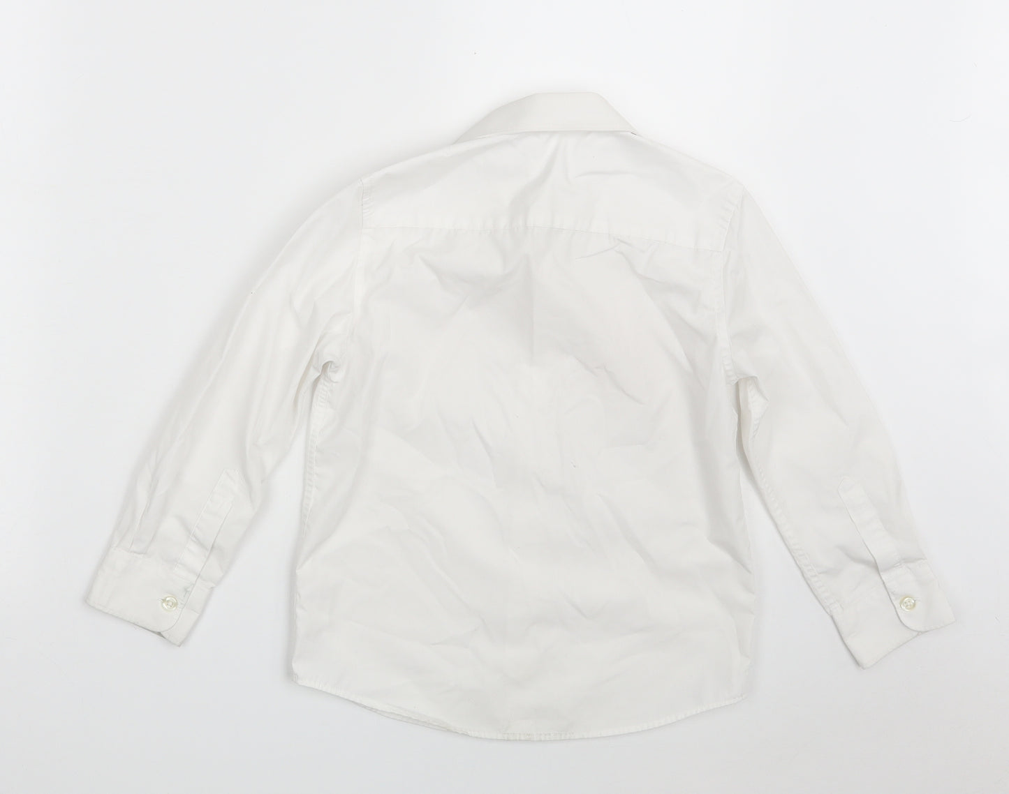 F&F Boys White  Polyester Basic Button-Up Size 5-6 Years Collared Button