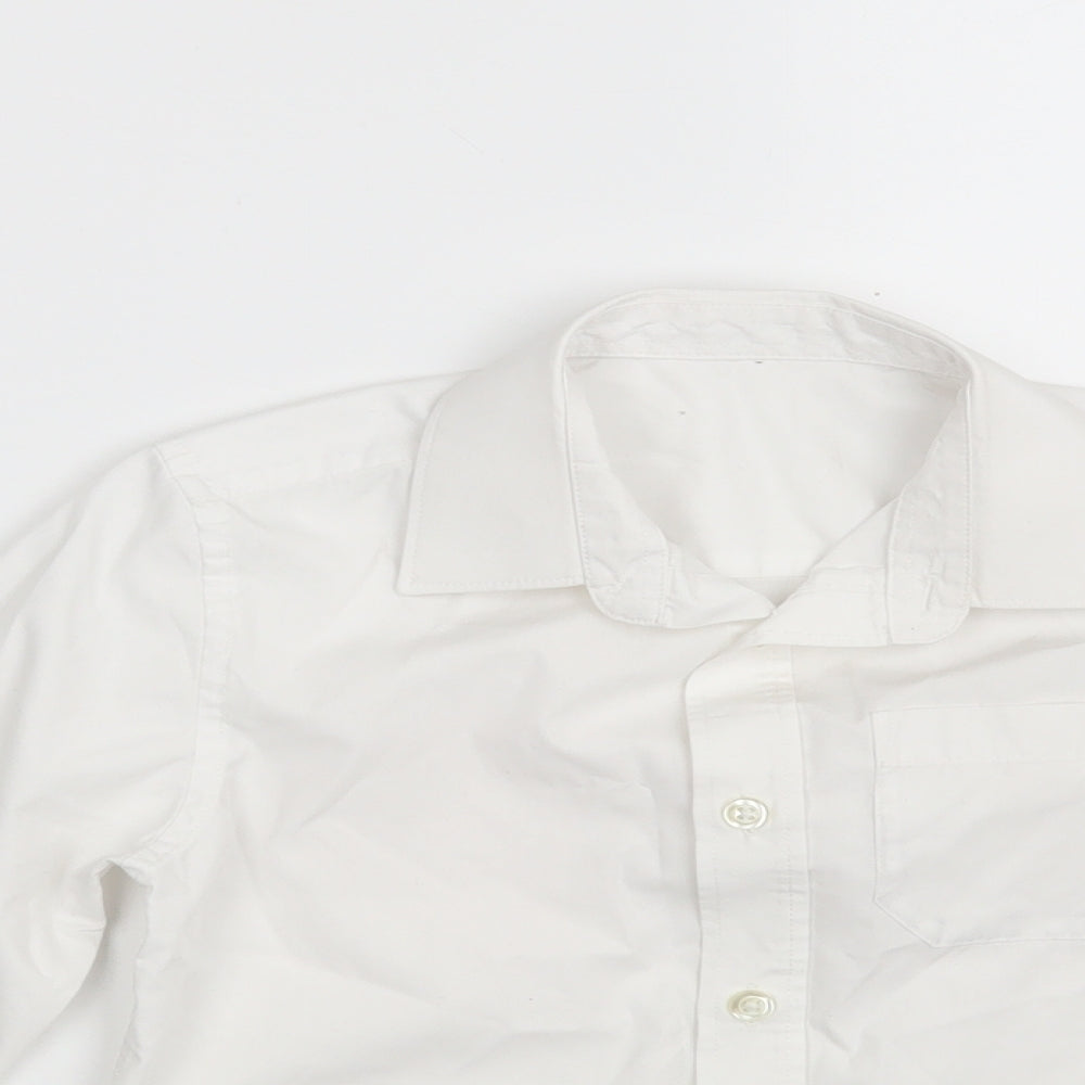 F&F Boys White  Polyester Basic Button-Up Size 5-6 Years Collared Button
