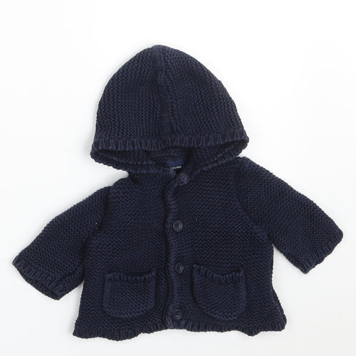 Gap Boys Blue  100% Cotton Cardigan Jumper Size 3-6 Months  Button