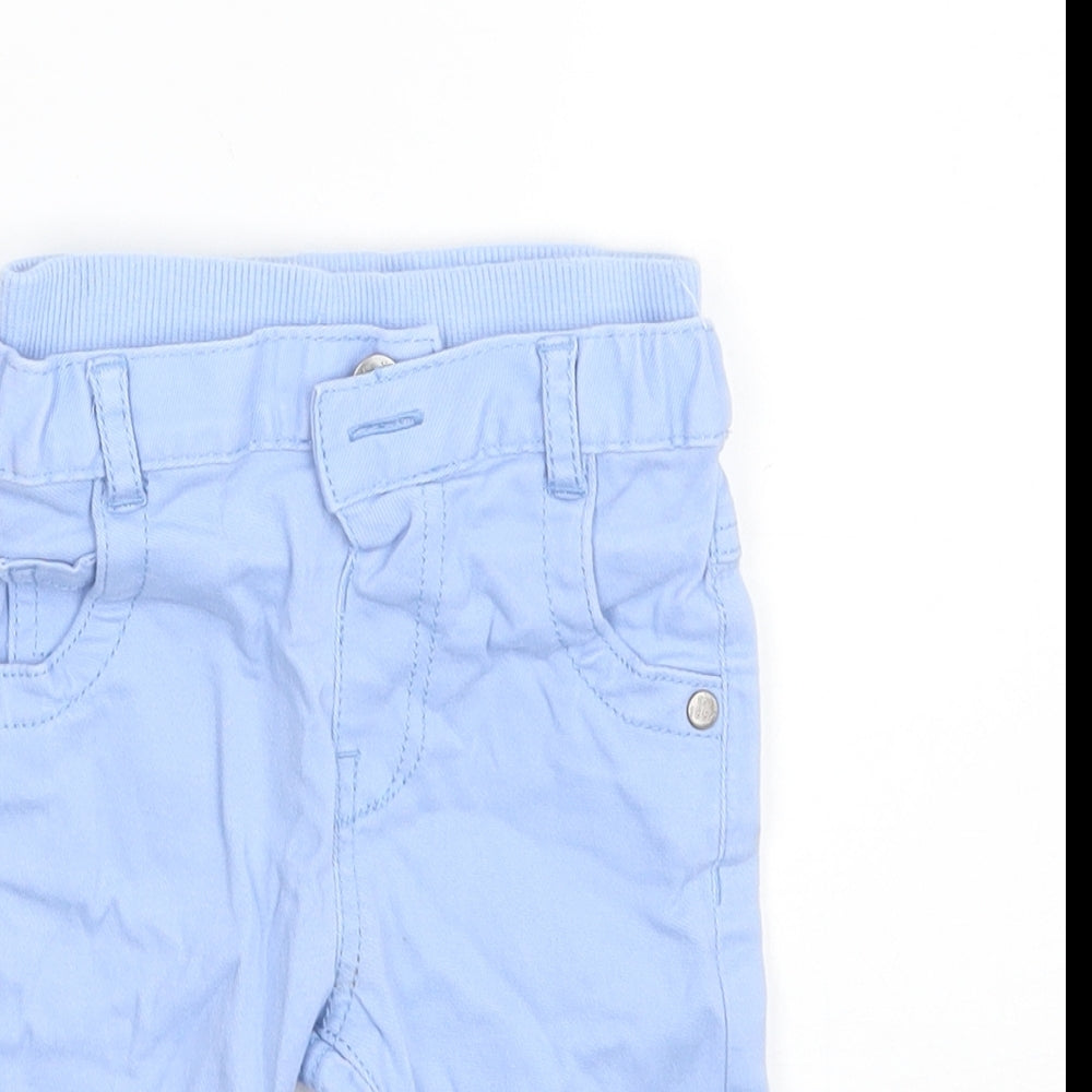 Marks and Spencer Baby Blue  Cotton Cropped Jeans Size 6-9 Months  Button