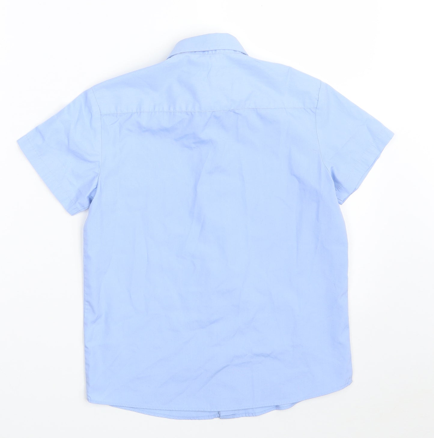 George Boys Blue  Polyester Basic Button-Up Size 7-8 Years Collared Button