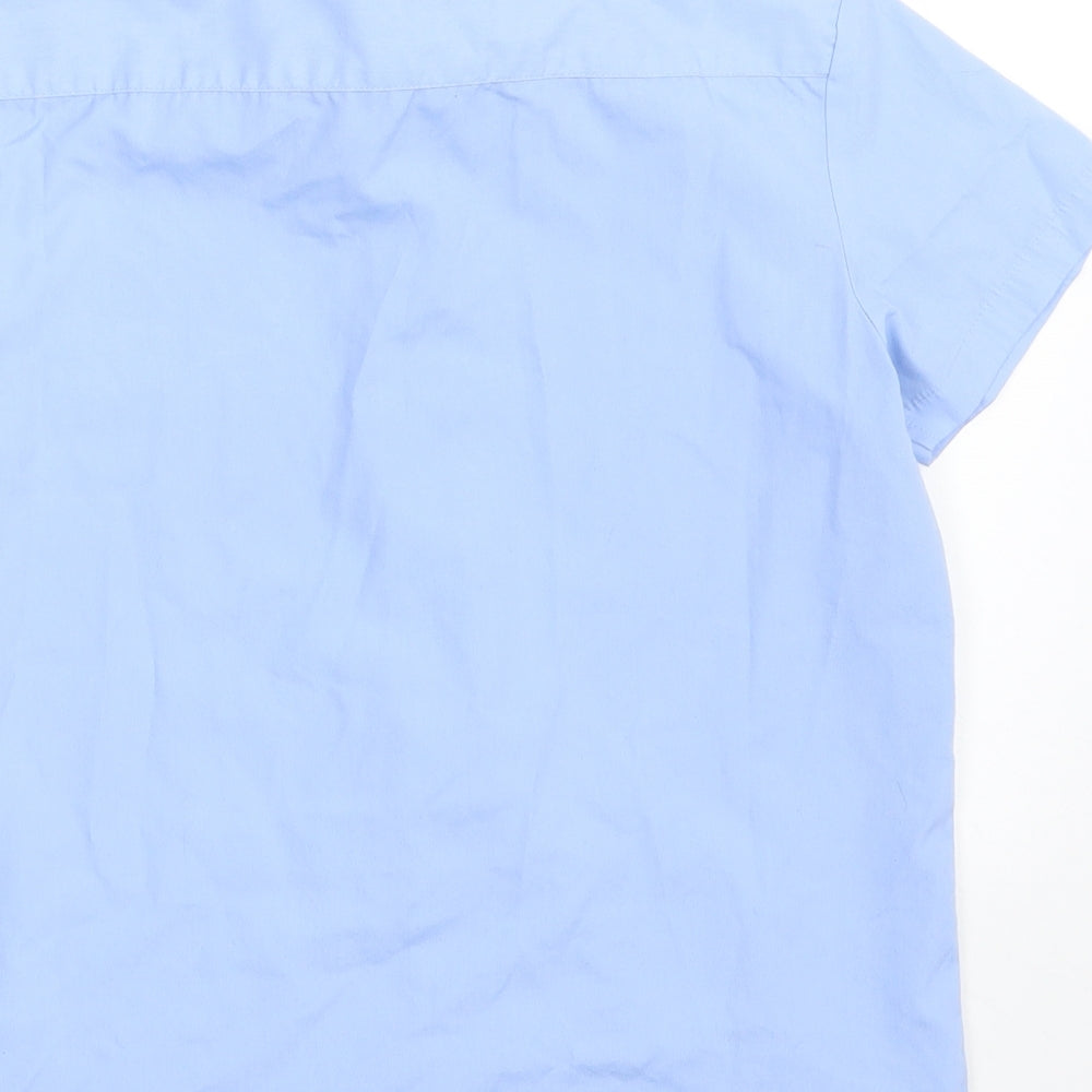 George Boys Blue  Polyester Basic Button-Up Size 7-8 Years Collared Button