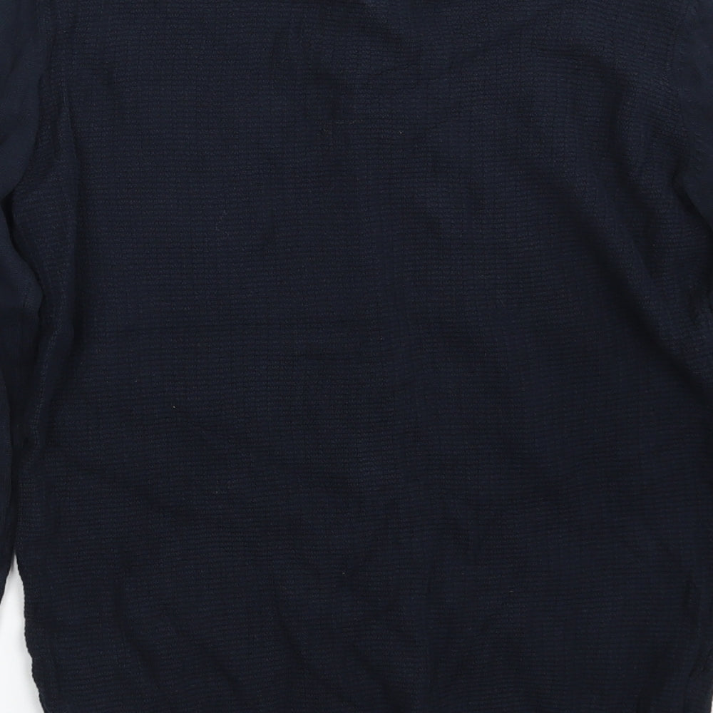 NEXT Boys Blue Collared  100% Cotton Pullover Jumper Size 12 Years  Button